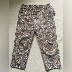 Talbots Multicolor Paisley Crop Pants